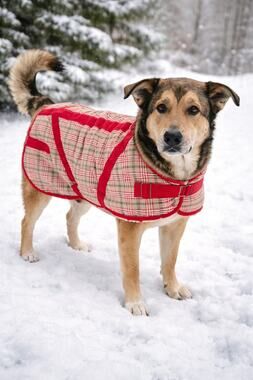 Canine Styles Plaid Dog Coat Size 26 Sherpa Lined Adjustable Straps Large Breed
